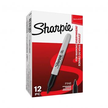 Black Sharpie Fine Markers (12)