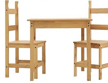 Wooden Dining Table & Chair Set - 2 Chairs & 1 Table - SET